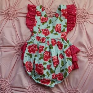 NWT Bright Blue & Pink Bubble Romper